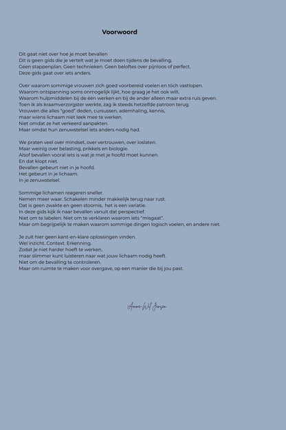 Bevallen zonder ruis. Rust voor een overprikkeld lijf.