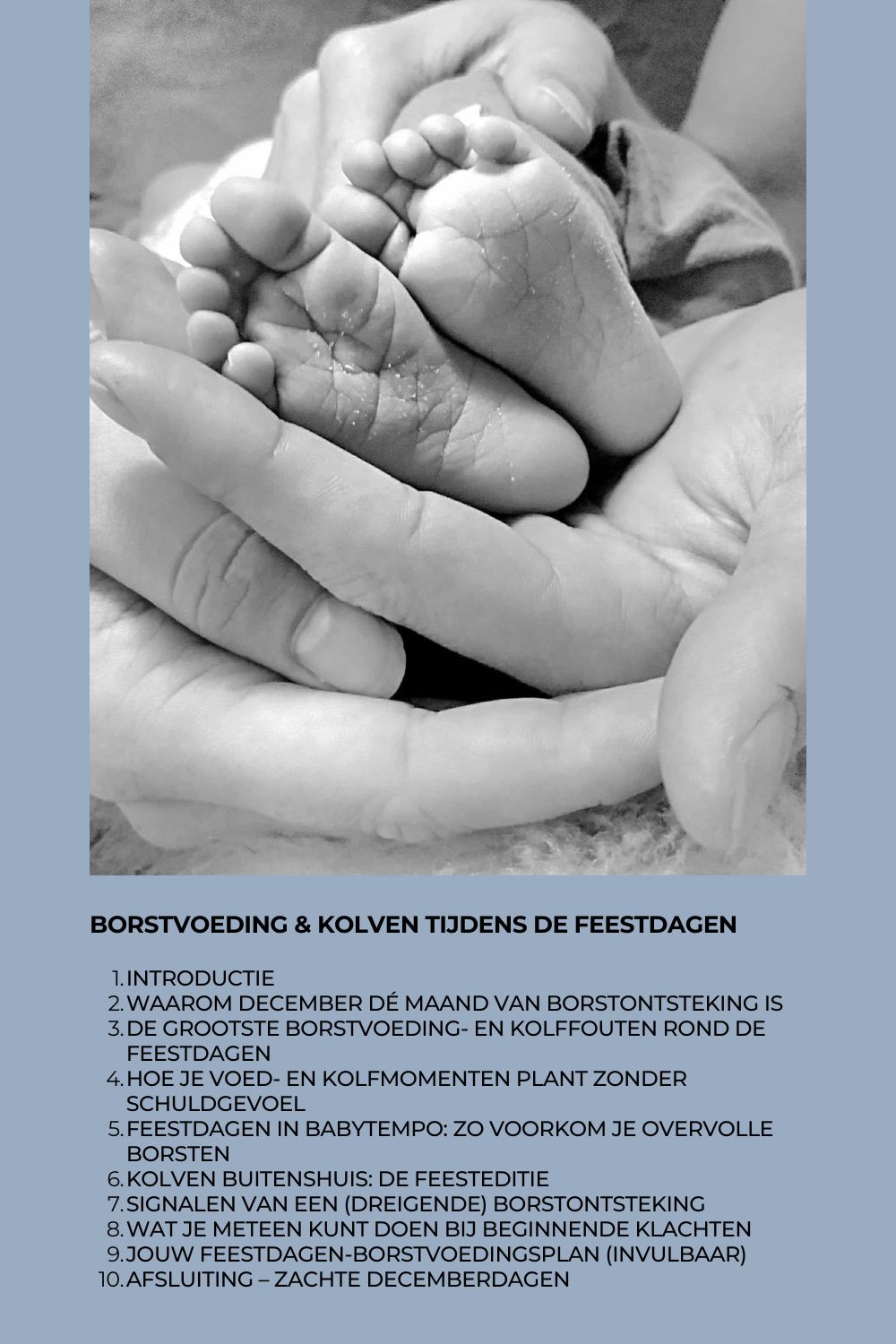 Inhoudsopgaven van het document "Borstvoeding en kolven tijdens de feestdagen"